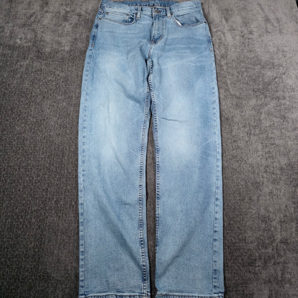 Old Navy Mens 33x33 Loose Built-In Flex Light Wash Straight Leg Denim Jeans